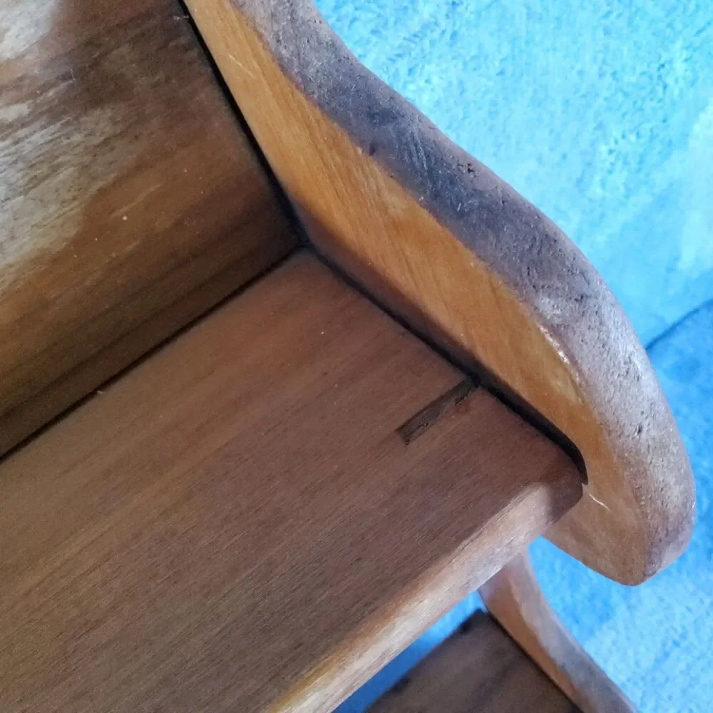 Vintage Wood 2 Tier Wall Shelf Country Rustic Spice Rack Display Scalloped 19.5